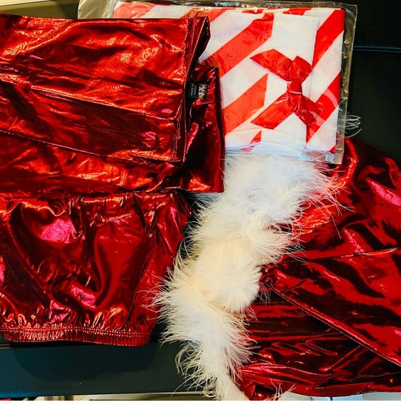 New 1X Dolls Kill Trickz N’ Treatz Plus Santa’s Helper Costume in Red Set - Picture 6 of 16